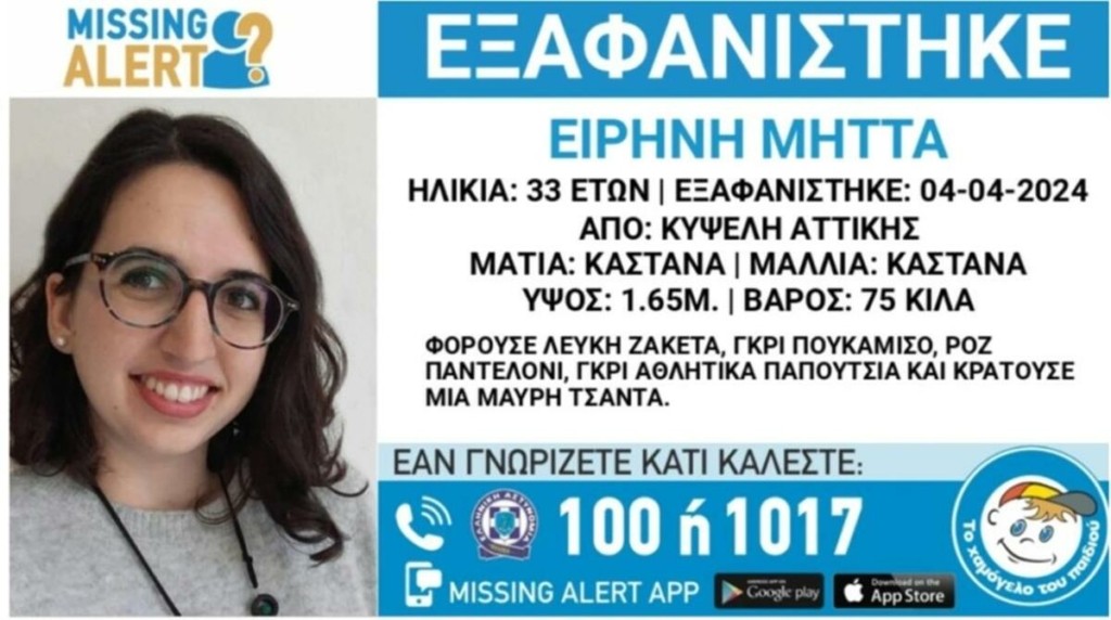 Κυψέλη: Συναγερμός για εξαφάνιση 33χρονης