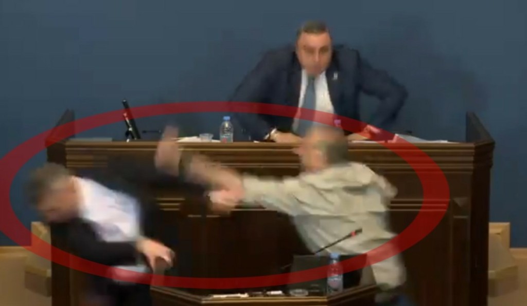 Πανδαιμόνιο στο κοινοβούλιο της Γεωργίας – Απίστευτη γροθιά στο πρόσωπο ομιλητή (Vid)