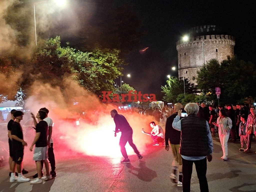 Θεσσαλονίκη: Πανζουρλισμός από τους φίλους του ΠΑΟΚ (pics&vid)