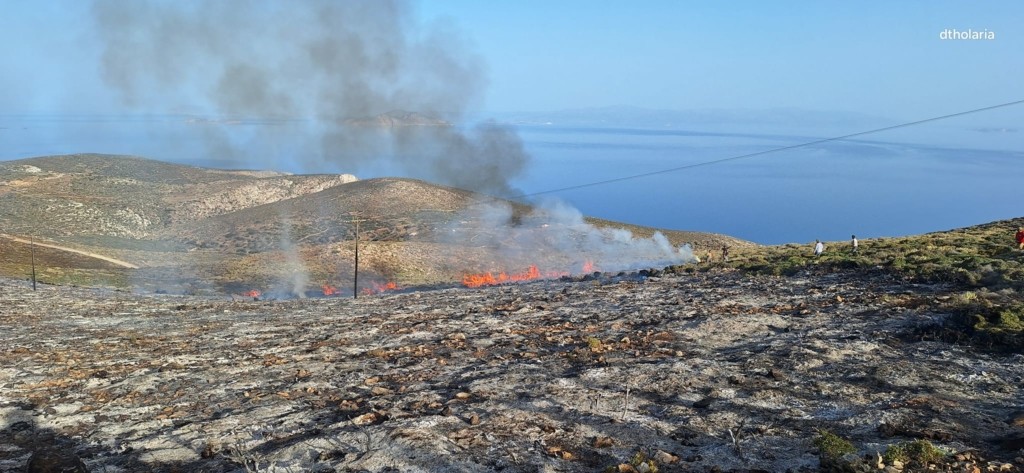 Φωτιά σε εξέλιξη από το πρωί στην Αμοργό – Επιχειρούν 3 αεροσκάφη