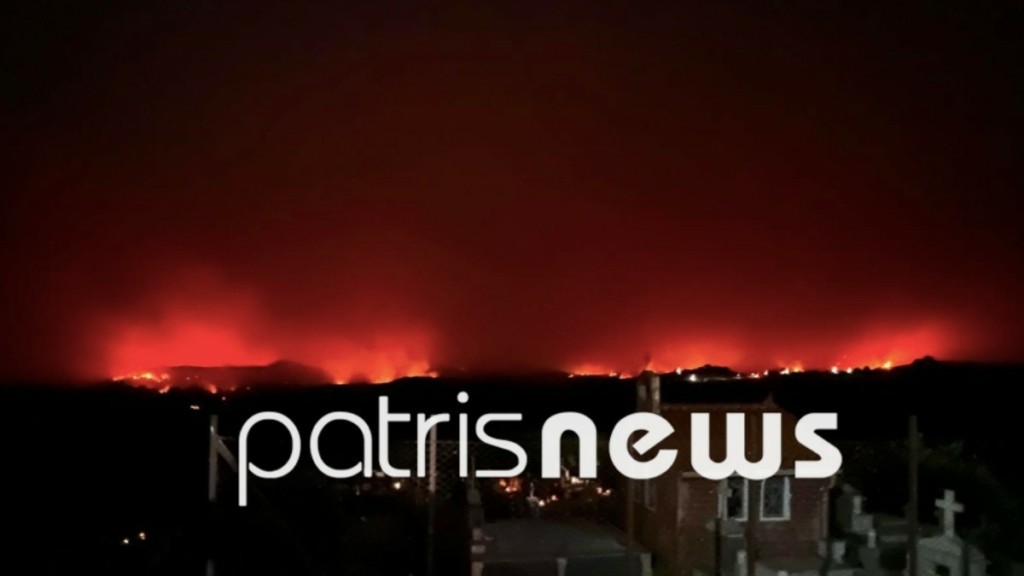 Νύχτα πύρινης «κόλασης» σε Ηλεία και Αχαΐα – Μάχη των πυροσβεστών με τις φλόγες και μπαράζ μηνυμάτων από το 112