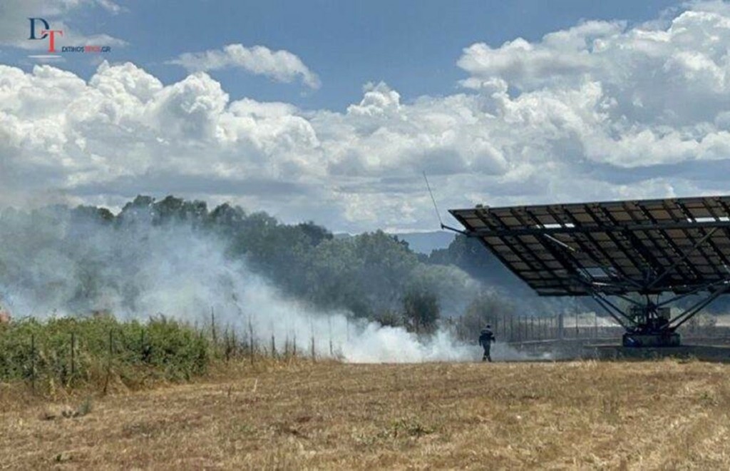 Φωτιά σε φωτοβολταϊκό πάρκο στη Μεσοποταμία Καστοριάς