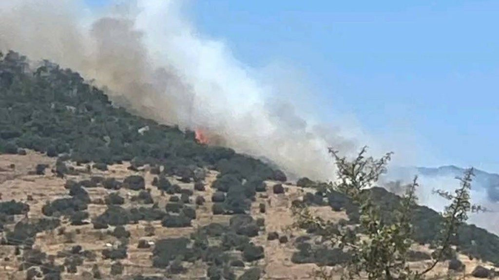 Φωτιά στον Μανταμάδο Λέσβου: Καλύτερη εικόνα – 10 εναέρια στη μάχη με τις φλόγες