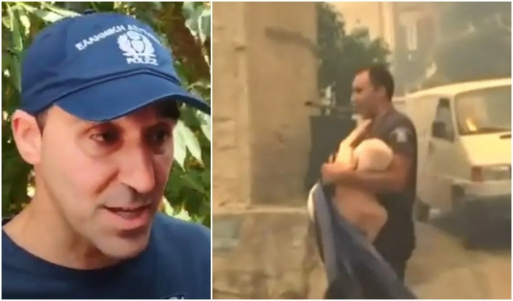 «Τον πήρα αγκαλιά και με έσφιγγε από τον φόβο» -Συγκλονίζει ο αστυνομικός που έσωσε ηλικιωμένο στη φωτιά στην Πάτρα