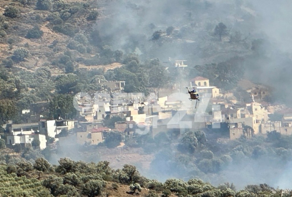 Ρέθυμνο: Συνεχίζει να καίει ανεξέλεγκτη η φωτιά – Μπαράζ μηνυμάτων από το 112