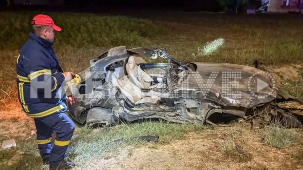 Πύργος: Σοκαριστικό τροχαίο με νεκρό 45χρονο – Εκτοξεύτηκε από το αυτοκίνητο και διαμελίστηκε (video + pics)