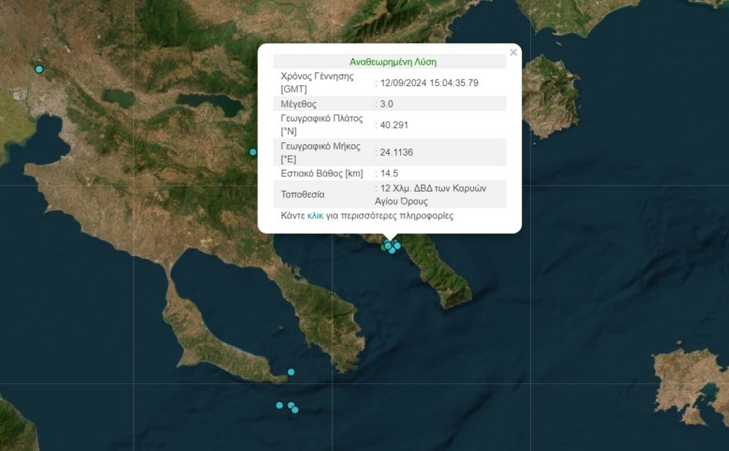 Σεισμός 3 Ρίχτερ στo Άγιο Όρος