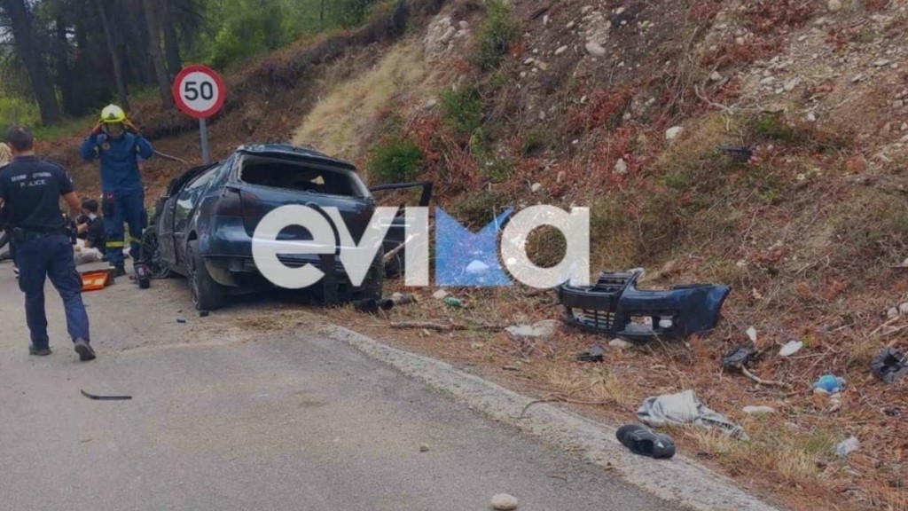 Εύβοια: Σοβαρό τροχαίο με όχημα να πέφτει σε γκρεμό – Τέσσερις οι τραυματίες