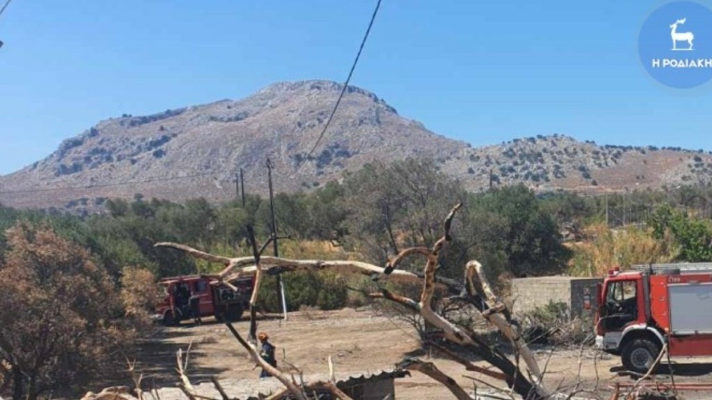 Ρόδος: Υπό έλεγχο η φωτιά στην περιοχή των Κολυμπίων