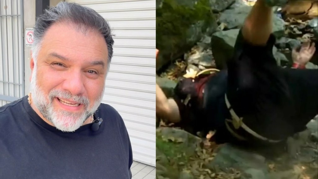 Γρηγόρης Αρναούτογλου – Γλίστρησε και έπεσε on camera πάνω σε βράχια (vid)