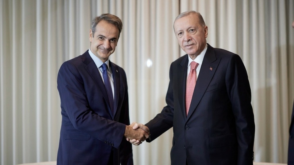 Σε εξέλιξη η συνάντηση του Κυριάκου Μητσοτάκη με τον Ρετζέπ Ταγίπ Ερντογάν στη Νέα Υόρκη