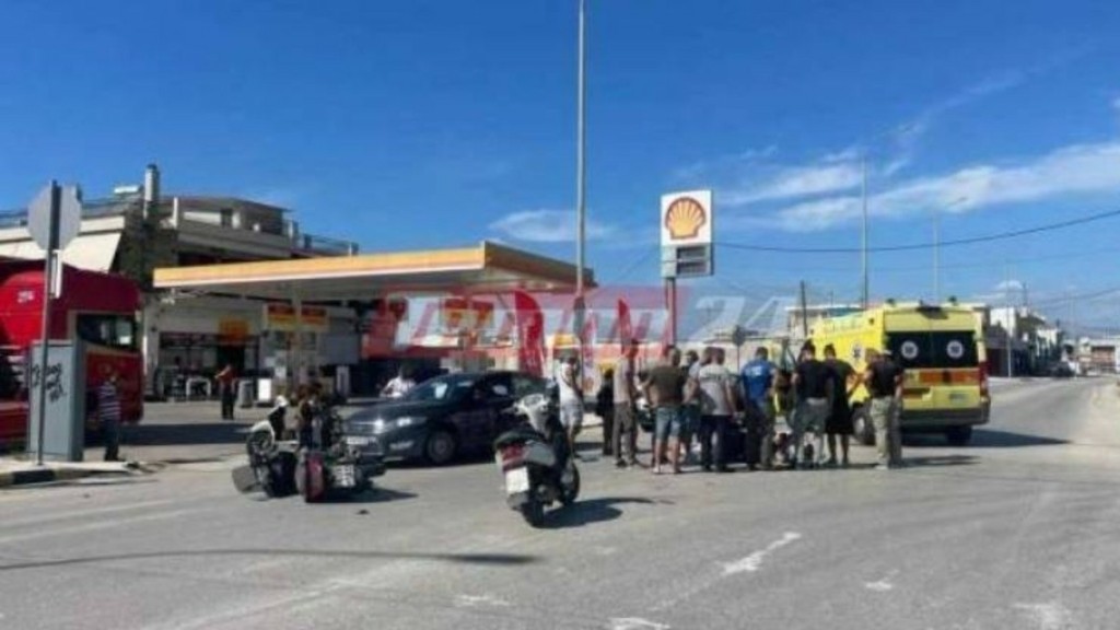 Σοβαρό τροχαίο στην Πάτρα – Αυτοκίνητο χτύπησε και παρέσυρε μηχανή – Δυο τραυματίες