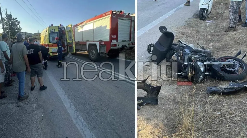 Ηράκλειο: Στη ΜΕΘ ο 54χρονος οδηγός μηχανής που τραυματίστηκε σοβαρά σε τροχαίο – Νεκρός ο συνεπιβάτης