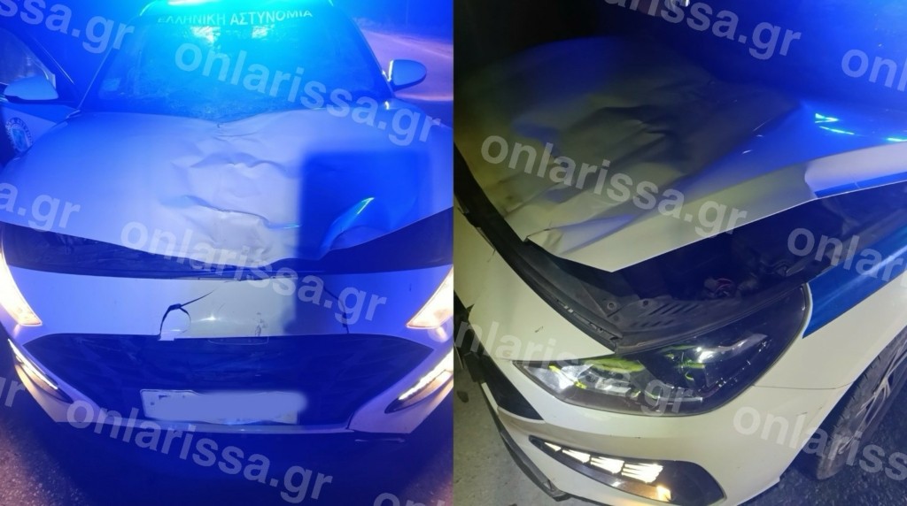 Λάρισα: Περιπολικό συγκρούστηκε με άλογο