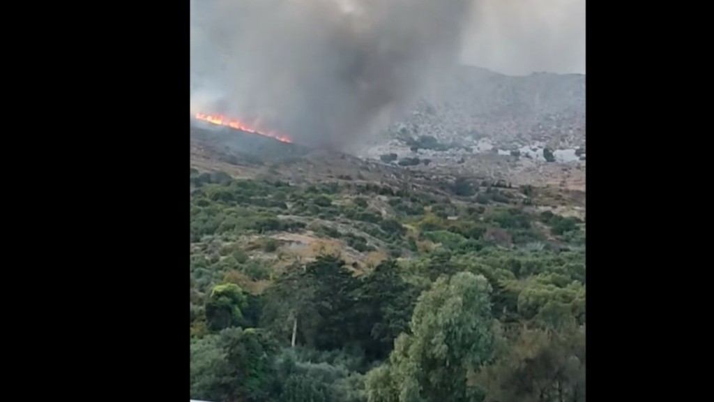 Φωτιά τώρα στο Ορεινό Ιεράπετρας (vid)