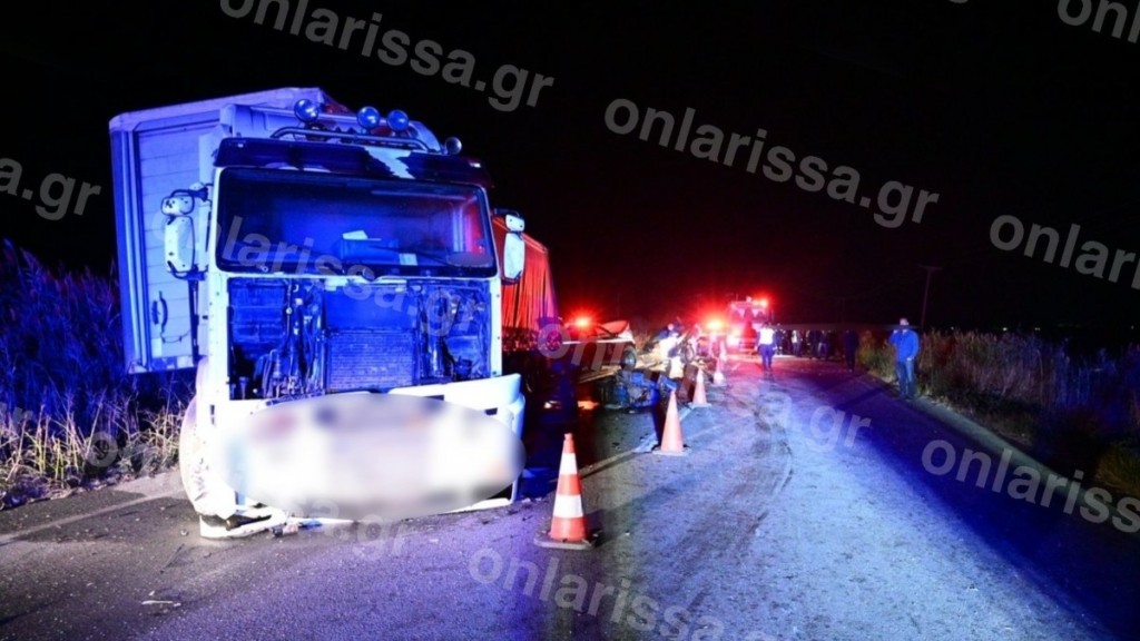 Τραγωδία στη Λάρισα – Ένας νεκρός και τρεις σοβαρά τραυματίες μετά από τροχαίο