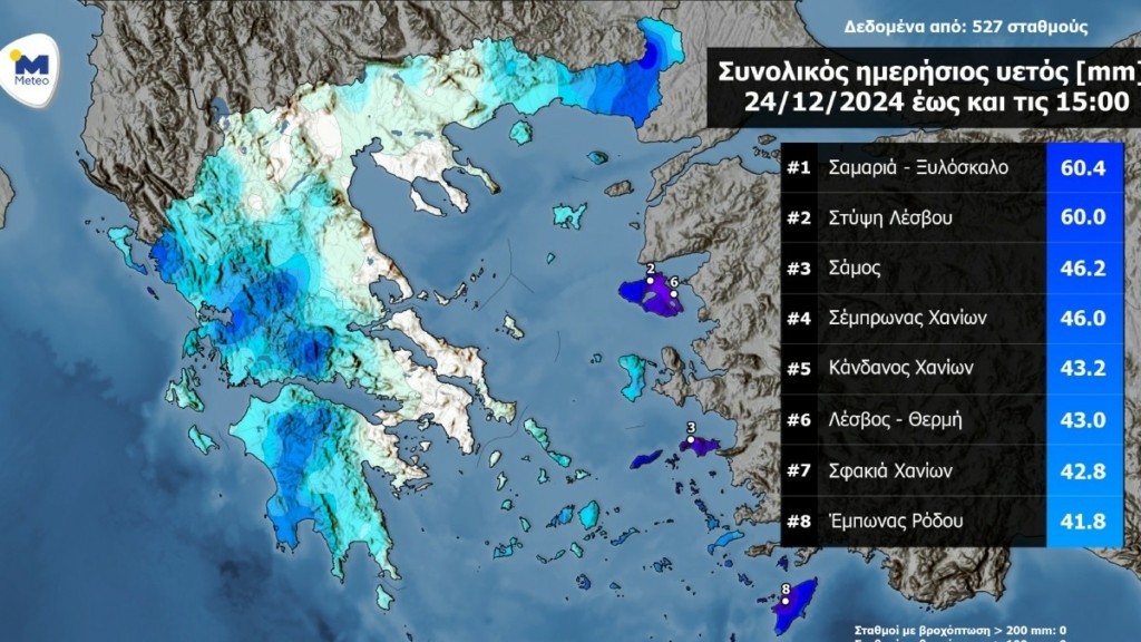Καιρός: Σε Κρήτη, Δωδεκάνησα και νησιά ανατολικού Αιγαίου οι περισσότερες βροχές μέχρι το μεσημέρι της Τρίτης
