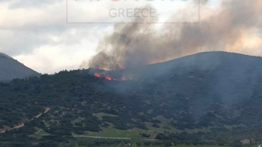 Φωτιά σε χαμηλή βλάστηση στο Σπαθοβούνι Κορινθίας