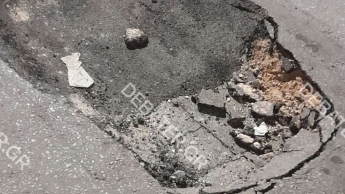 Καθίζηση του οδοστρώματος στην Κερασούντος στου Ζωγράφου καταγγέλλει πολίτης στο DEBATER (pic)