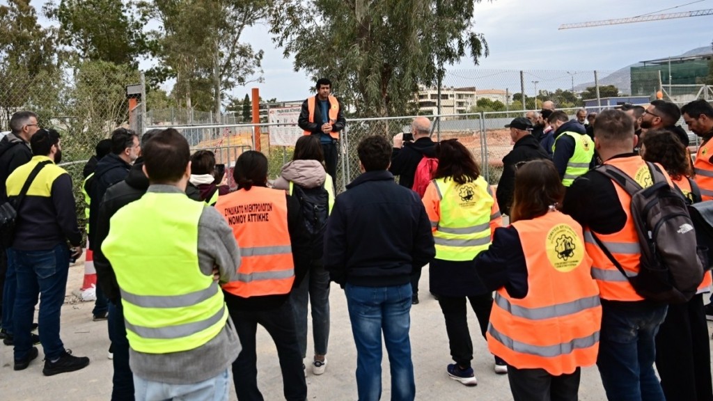 Ελληνικό: Απεργιακή συγκέντρωση στο εργοτάξιο με αφορμή εργατικό ατύχημα (βίντεο)
