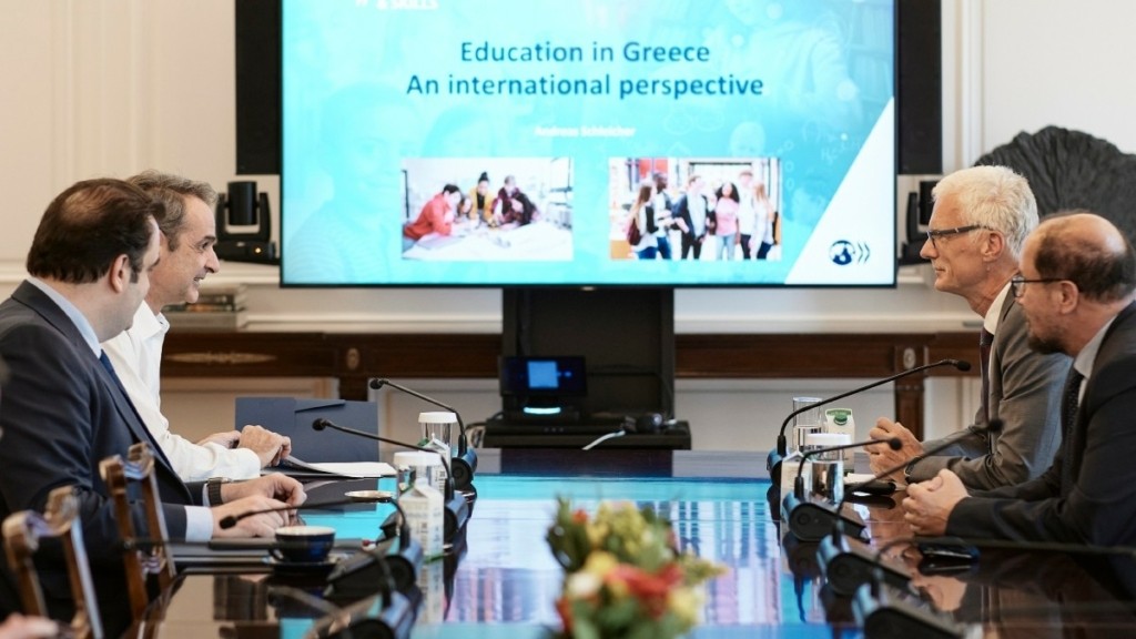 Κυριάκος Μητσοτάκης: Συναντήθηκε με τον Διευθυντή του ΟΟΣΑ για την Εκπαίδευση και τις Δεξιότητες Andreas Schleicher