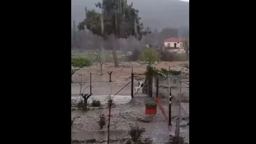 Ισχυρή χαλαζόπτωση στην Αρκαδία – Το έστρωσε και δημιούργησε χειμωνιάτικο σκηνικό (Βίντεο)