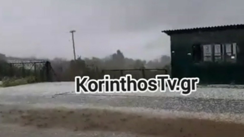 Ισχυρή χαλαζόπτωση σε περιοχές της Κορίνθου – “Άσπρισαν” οι δρόμοι (Βίντεο)