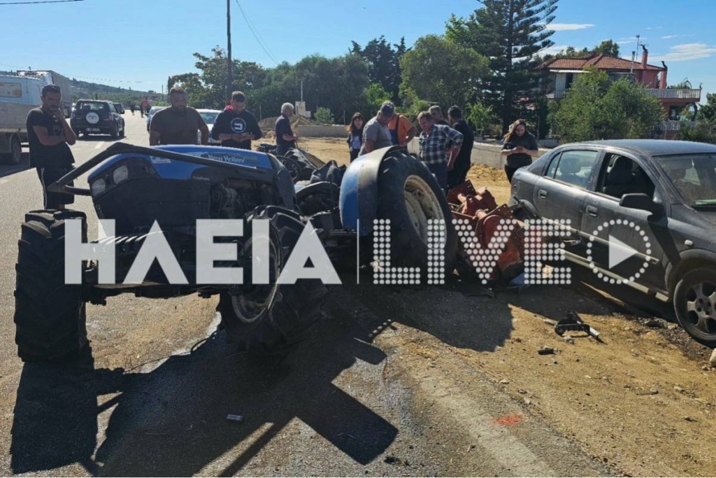 Σοβαρό τροχαίο με τρεις τραυματίες στην Κυλλήνη – Συγκρούστηκε Porsche με τρακτέρ