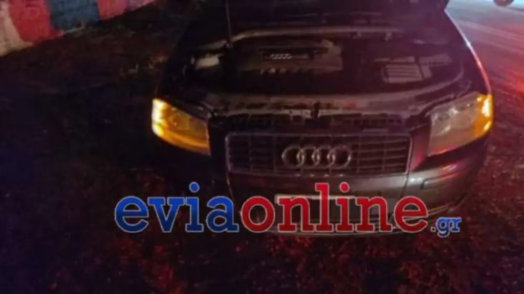 Ερέτρια: Αυτοκίνητο έχασε τον έλεγχο αφού «τράκαρε» με ρόδα – Γέμισε λάδια ο δρόμος (Φωτογραφίες)