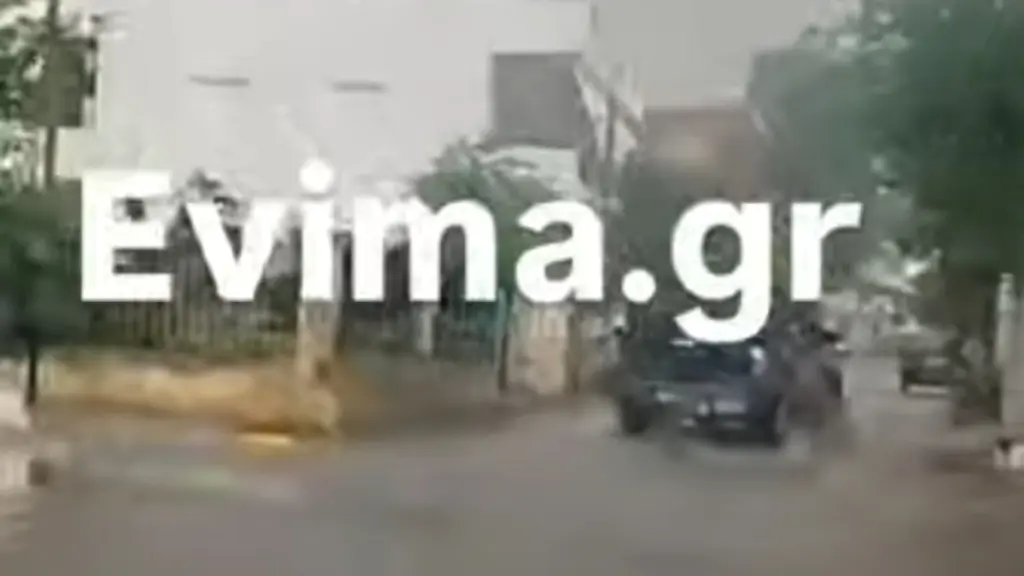 Εύβοια: Πλημμύρησαν δρόμοι από την κακοκαιρία – Δείτε βίντεο