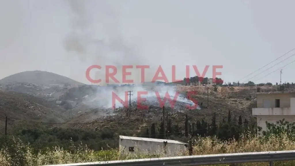 Υπό έλεγχο η φωτιά σε χορτολιβαδική έκταση στο Καρτερό Ηρακλείου