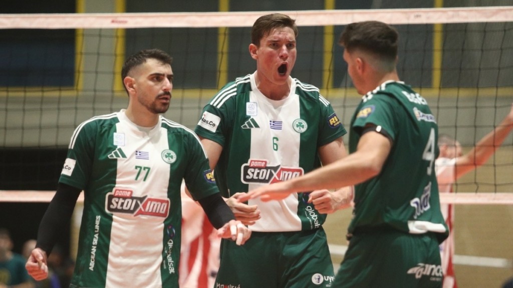 Παναθηναϊκός – Ολυμπιακός 3-2: Με «σκούπα» κατέκτησαν το πρωτάθλημα στο βόλεϊ ανδρών οι «πράσινοι»