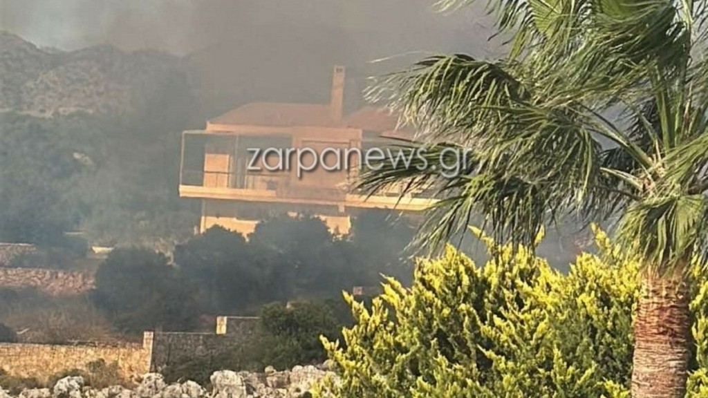 Φωτιά στον Καλαθά Χανίων – Απείλησε σπίτια (Βίντεο)