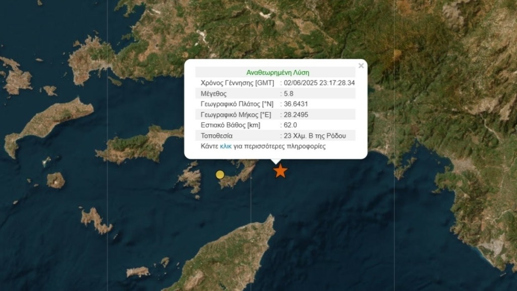 Ισχυρός σεισμός 5,8 Ρίχτερ ανοιχτά της Ρόδου: “Τρομακτικός και με διάρκεια” – Καθησυχαστικός ο Λέκκας