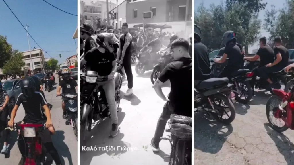 Λαμία: Με μηχανάκια και λευκά μπαλόνια αποχαιρέτησαν οι φίλοι του τον 16χρονο Γιώργο που σκοτώθηκε σε τροχαίο