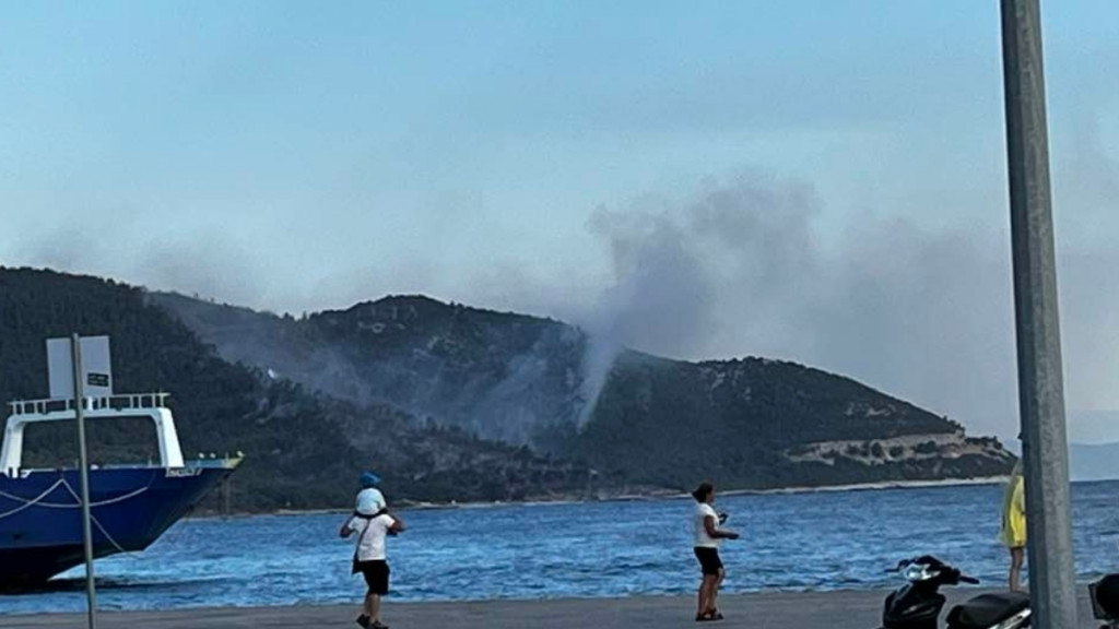 Σε ύφεση η φωτιά στη Θάσο – Στάχτη έγινε beach bar, εκκενώθηκε ξενοδοχείο (βίντεο)