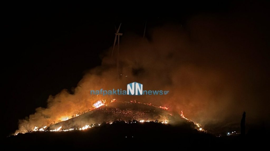 Ναυπακτία: Καλύτερη η εικόνα της φωτιάς στη Μακύνεια – Είχε σταλεί μήνυμα από το 112 (βίντεο)