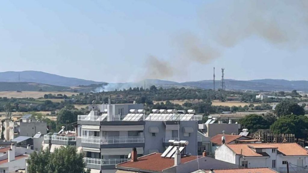 Φωτιά σε χορτολιβαδική έκταση στη Νέα Χιλή της Αλεξανδρούπολης