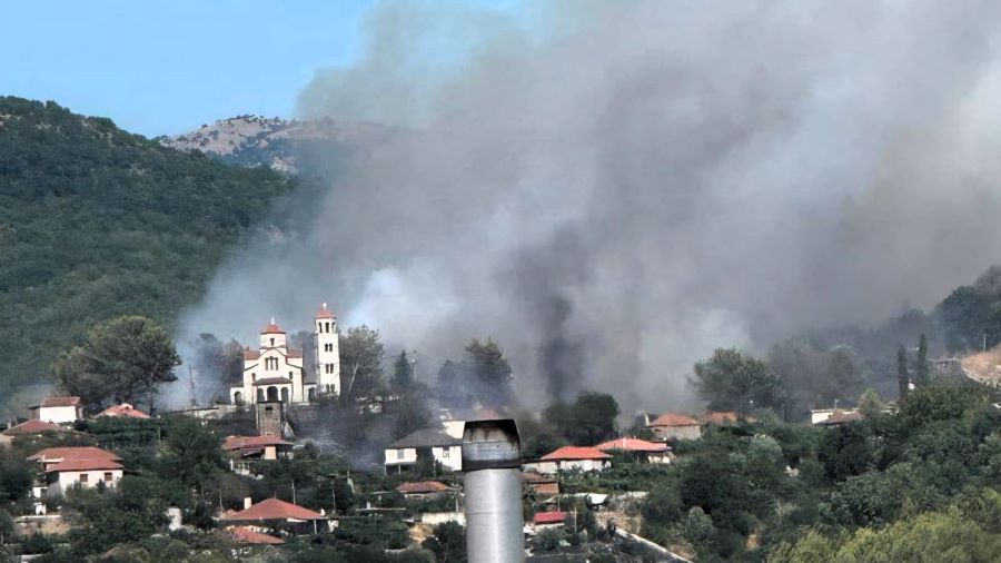 Φωτιά στην Κακαβιά: Πυρκαγιά στα σύνορα με ζημιές σε κατοικία – Ήχησε το 112  (βίντεο)