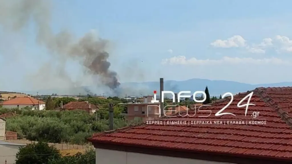 Φωτιά σε εργοστάσιο ξυλείας στις Σέρρες – Ενισχύθηκαν οι δυνάμεις της πυροσβεστικής – Ήχησε το 112
