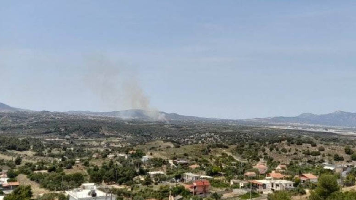 Φωτιά στο Μαρκόπουλο στην διασταύρωση για Βραυρώνα