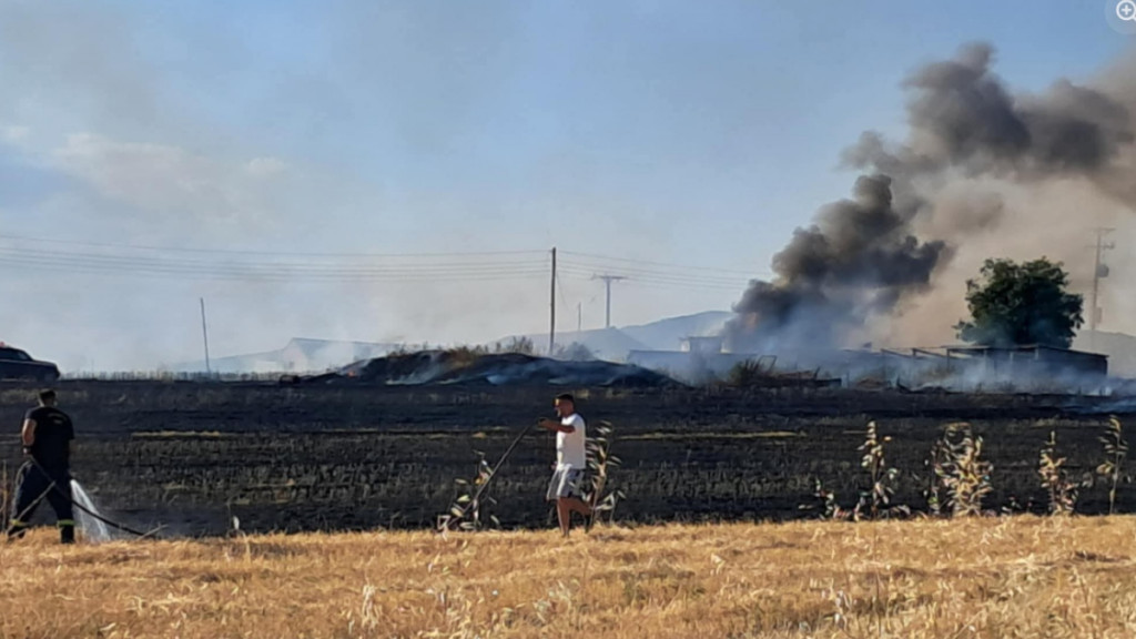 Φωτιά σε ξερά χόρτα στη Νεοχωρούδα Ωραιοκάστρου