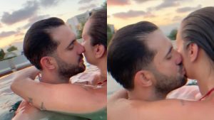 Γιώργος Λιβάνης: Τα τρυφερά φιλιά με την Ανδρομάχη στην πισίνα – «Με ανάγκασε να το ανεβάσω» (vid)