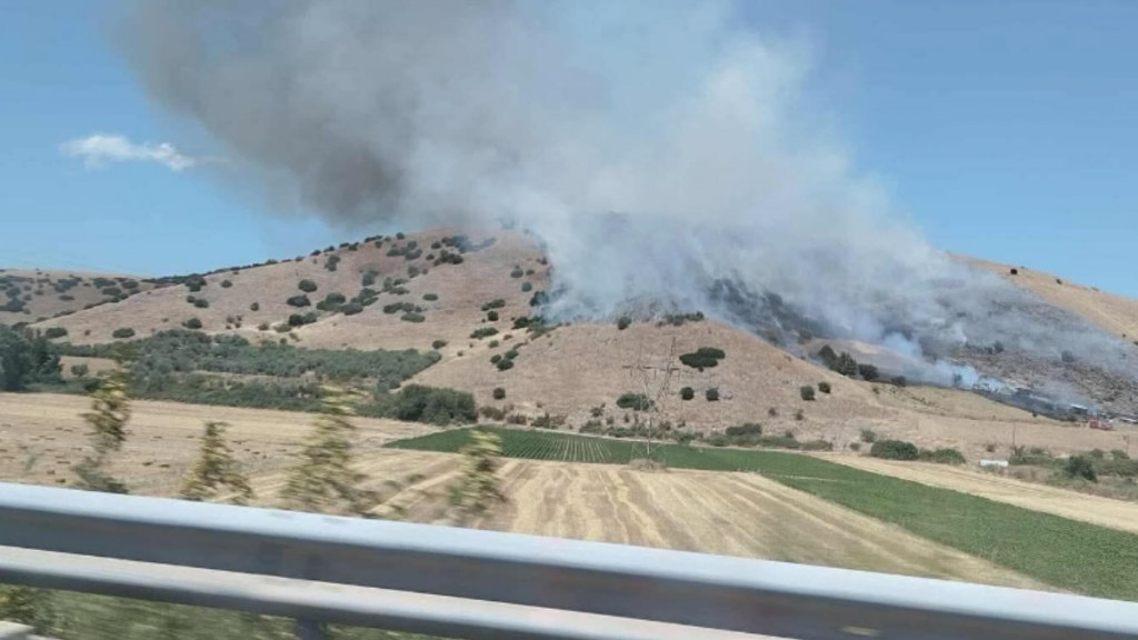 Φωτιά σε χορτολιβαδική έκταση στο Κουτσόχερο Λάρισας