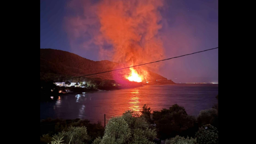 Φωτιά σε δασική έκταση στη Θάσο