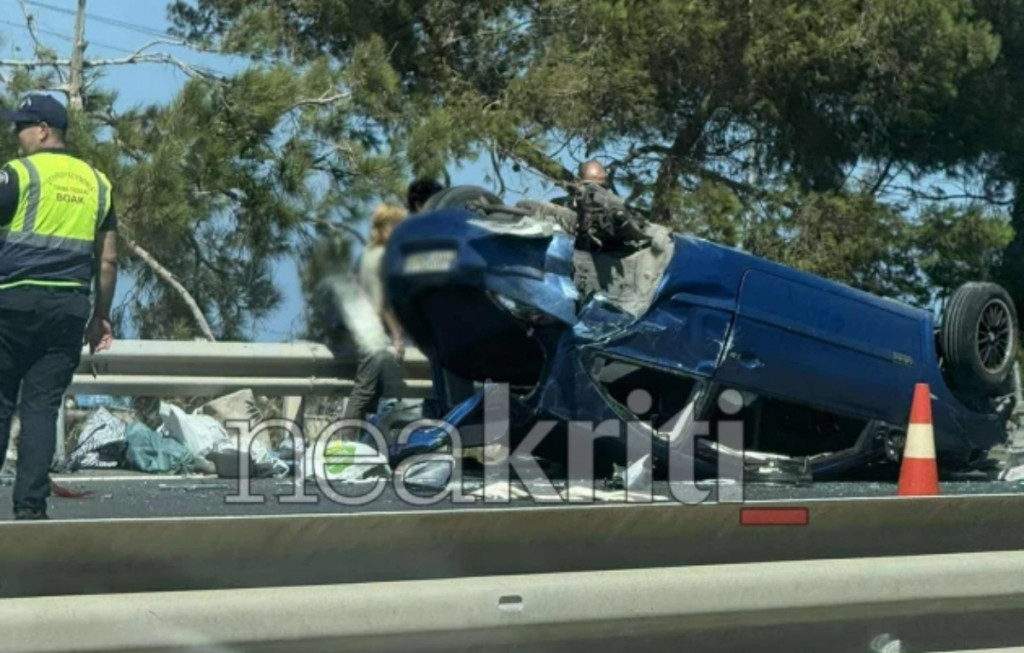 Ηράκλειο: Σφοδρή σύγκρουση οχημάτων – Τέσσερις τραυματίες και καθυστερήσεις στην κυκλοφορία (εικόνες)