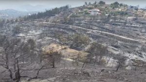 Χίος: Κοντά στον οικισμό Παρπαριά η φωτιά – Εικόνες βιβλικής καταστροφής, χωρίς ρεύμα πολλά χωριά (βίντεο)