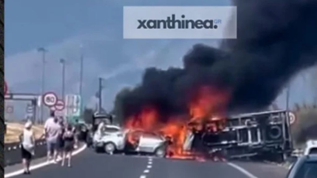 Φρικτό τροχαίο στην Εγνατία Οδό: Φορτηγό συγκρούστηκε με 2 ΙΧ – Απανθρακώθηκαν 3 άτομα (βίντεο)