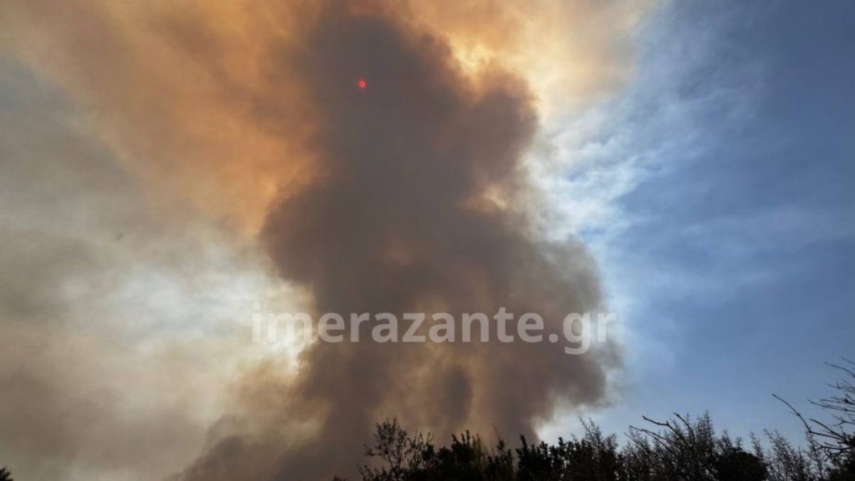 Φωτιά στη Ζάκυνθο: Νέα αναζωπύρωση μεταξύ Κοιλιωμένου και Έξω Χώρας