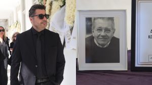 Λάμπρος Κωνσταντάρας: Συντετριμμένος στην κηδεία του πολυαγαπημένου του πατέρα – Φωτογραφίες